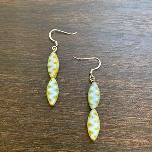 Olive and Gray Drop Earrings